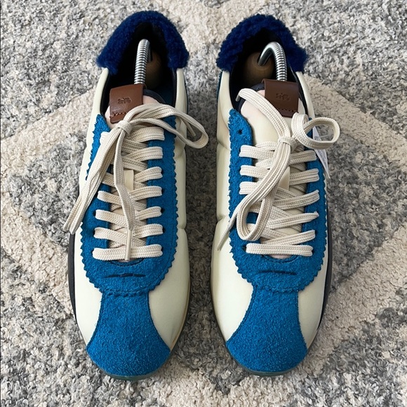Coach Low Top satin suede dyed fur sneakers G1293 - Picture 1 of 10